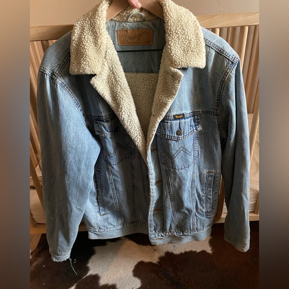 Vintage Wrangler Sherpa lined denim jacket